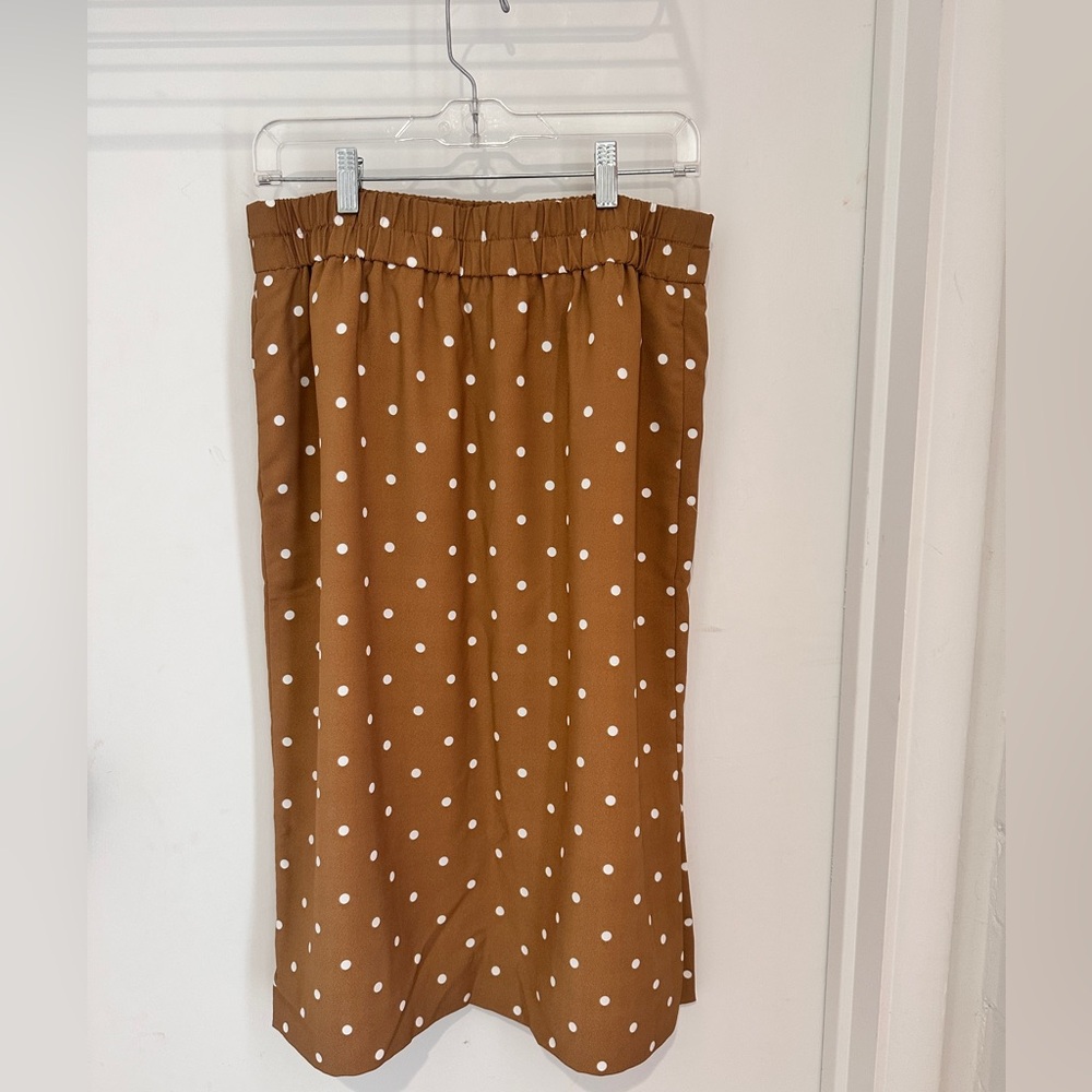 J. Crew Brown Polka Dot Pencil Skirt